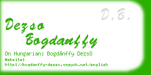 dezso bogdanffy business card