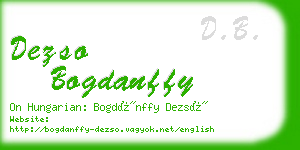 dezso bogdanffy business card